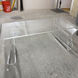 Acrylic Coffee Table With Magazine Racks