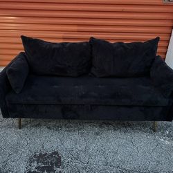 Small Black Sofa Ottoman 