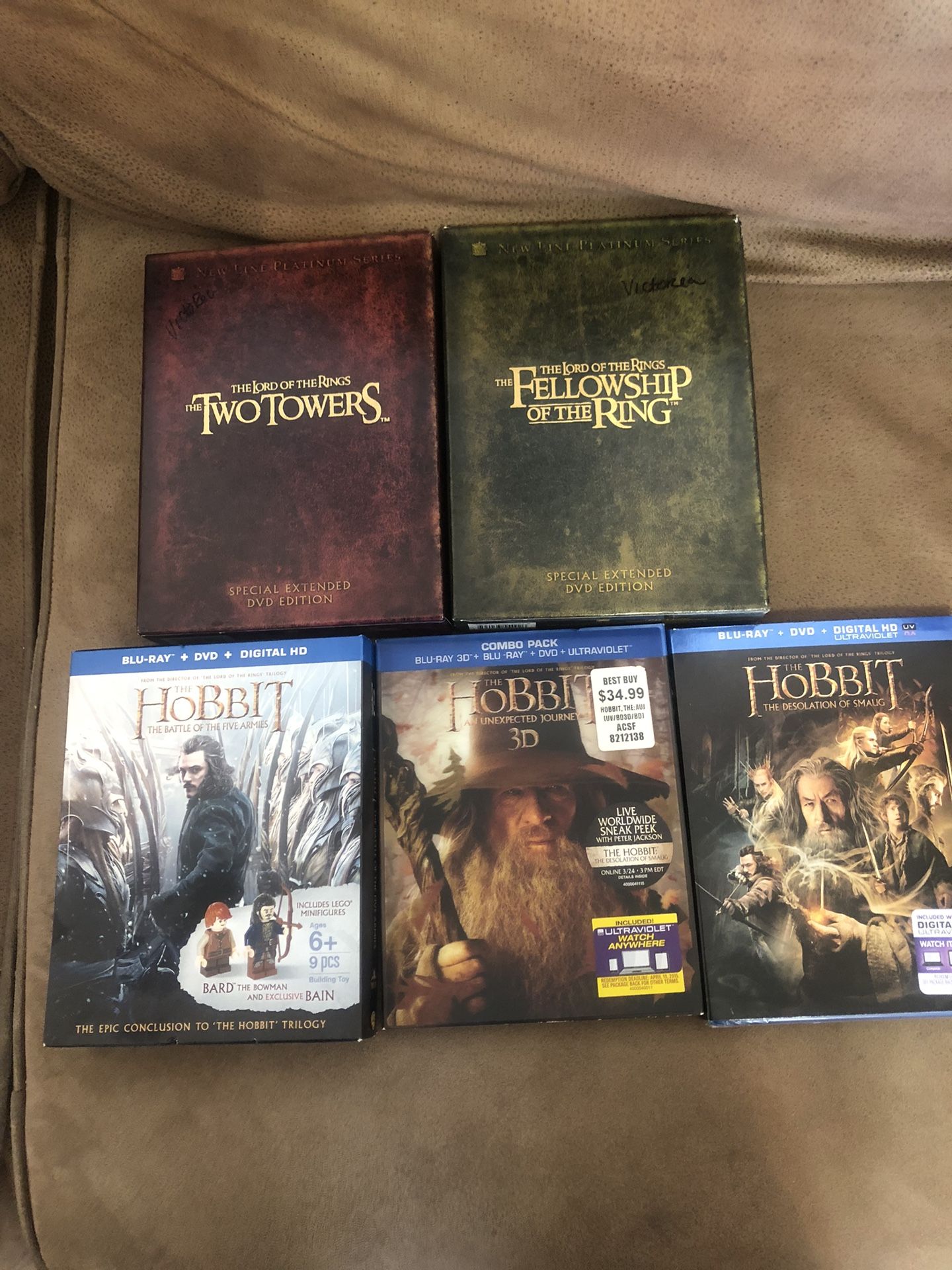 The Lord Of The Rings And The Hobbit DVDs