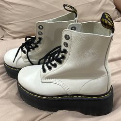 DR. MARTENS 1460 Pascal Max Optical White Platform Boots Women’s Size 7