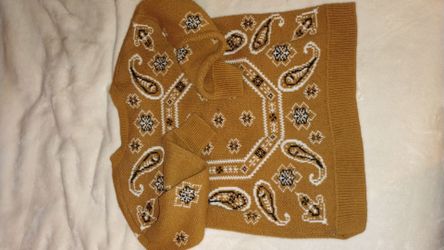Paisley Bandana Print Knit  Sweater