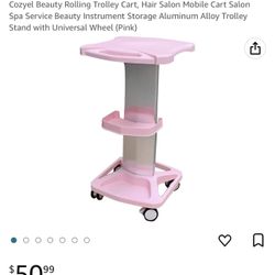 Cozyel Beauty Rolling Trolley Cart, Hair Salon Mobile Cart Salon Spa Service Beauty Instrument Storage Aluminum Alloy Trolley Stand with Universal Whe