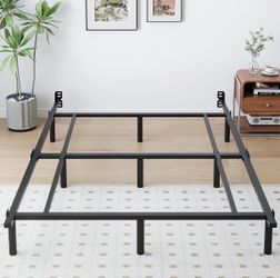 Black Metal Platform Queen Bed Frame