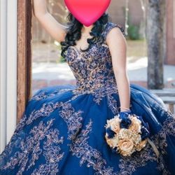 Navy Blue Quinceañera Dress