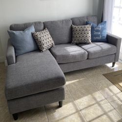 Gray Modern Reversible Sectional Sofa