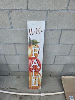 Hello Fall Wooden Porch Sign