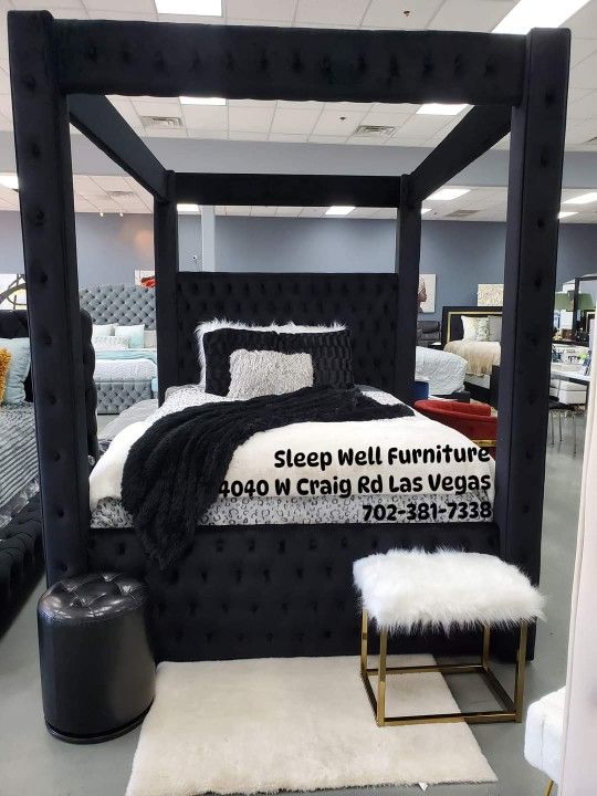🙋‍♂️King Queen Canopy Bed frame👉 Furniture 💲SALE
