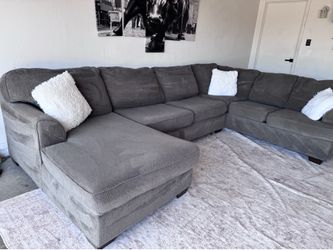 Gray sectional sofa couch sala