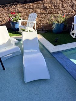 White Outdoor Step 2 Pool Loungers