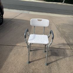 Adjustable Shower Chair with Backrest and Arm Support – Non-Slip Bath Safety Seat