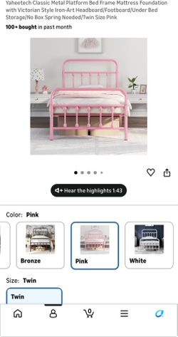 Pink Twin Bed Frame (BRAND NEW IN BOX)