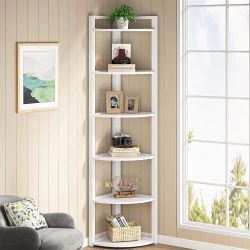 Tribesigns 6 Tier Corner Shelf, 70.9 Inch Tall Corner Bookshelf Small Bookcase Modern Corner Shelving Unit Storage Rack for Living Room, Home Office, 