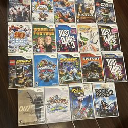 Nintendo Wii Game Lot Bundle Sonic Colors Rabbids smack down vs raw just dance skylanders