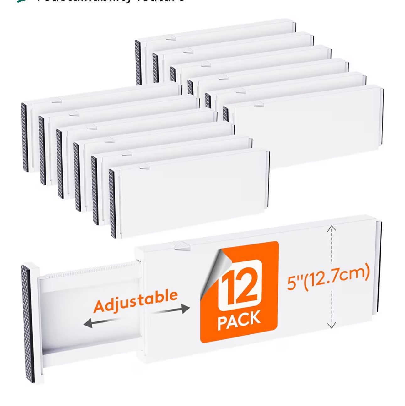 12 Pack Drawer Dividers Plastic 5" High