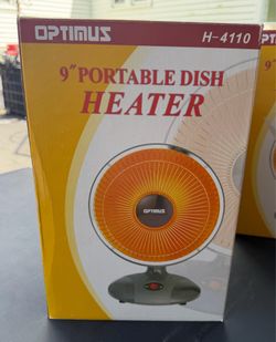 NEW Optimus H-4110 9” Portable Dish Heater Radiant Electric Space Heater in Box