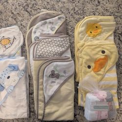 Baby Hooded Bath Towels And Wash Cloths