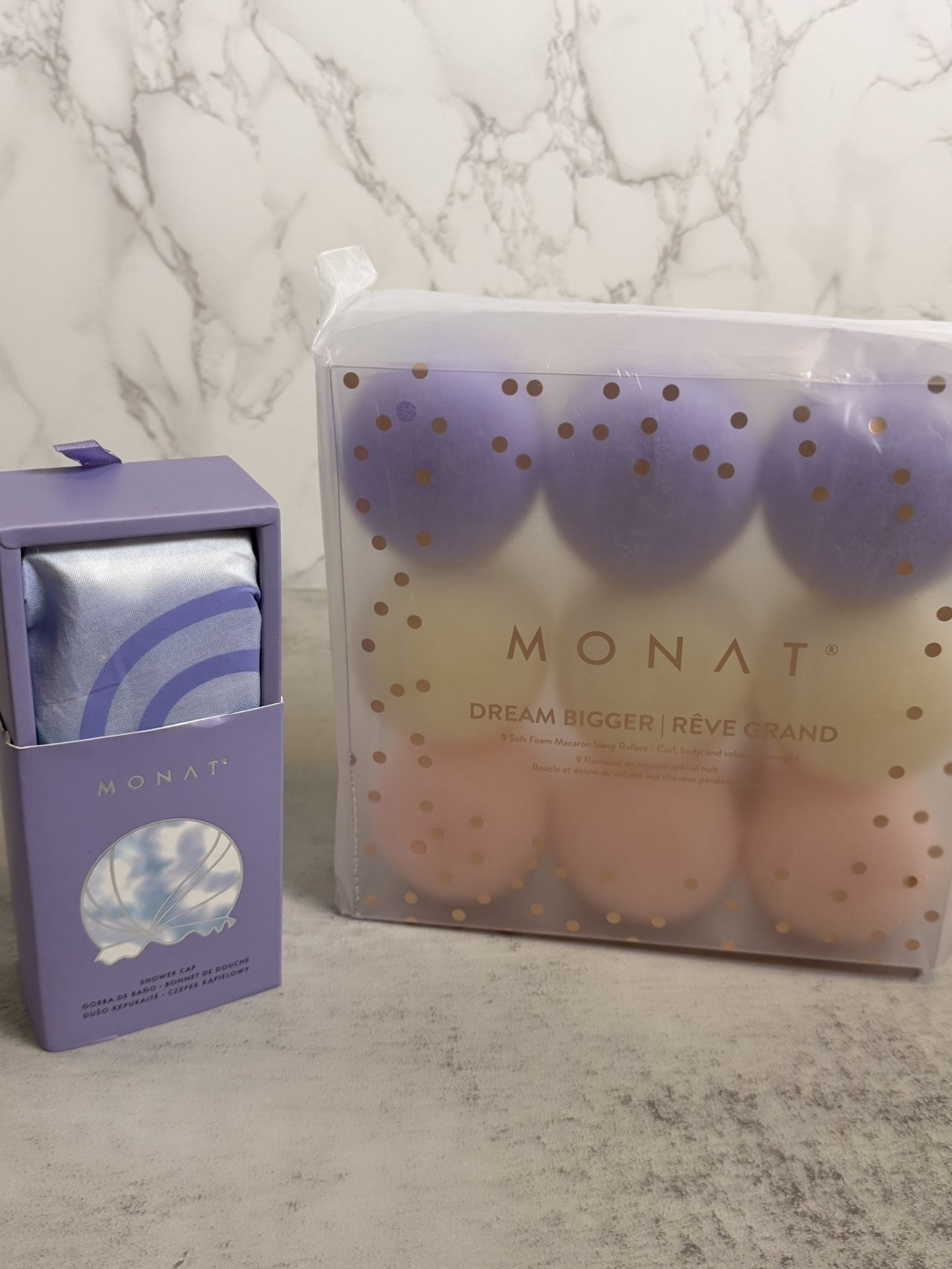 New MONAT Sleep Rollers + Satin Shower Cap