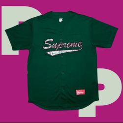 Supreme Snake Script Logo Baseball Jersey (Large)
