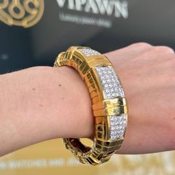 18k yellow gold 10ctw diamond bangle bracelet