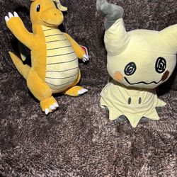 Jazwares Pokemon Dragonite And Mimikyu Plushies 