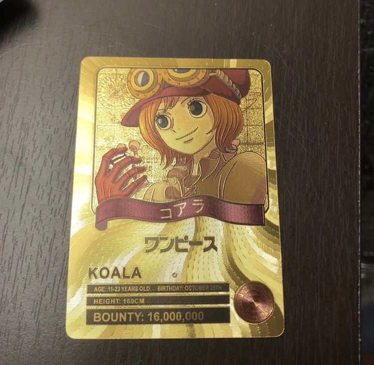 24k Gold Foil Plated One Piece Anime Card
