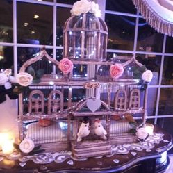 Large Antique Birdcage Wedding Card Holder