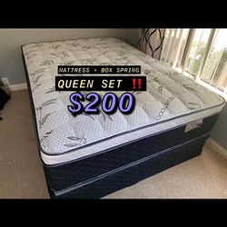 Queen Size euro pillow top mattress Set ‼️‼️