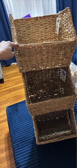 Woven Seagrass Storage Basket set of 3