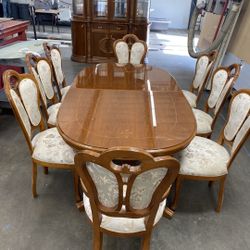Beautiful Dining Room Table With 8 Chairs And China Cabinet 