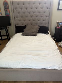 Queen bed frame and mattress