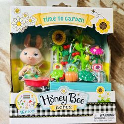 YouTube Honey Bee Acres 16 Piece Time To Garden Dottie Bunny HBA Toys New In Box