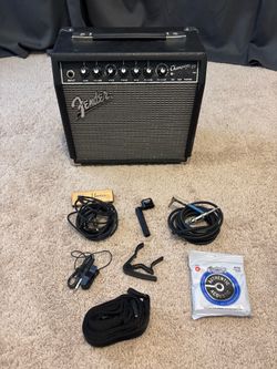Fender Champion 20 Amp + Guitar Accessories Bundle (Everything You Need)