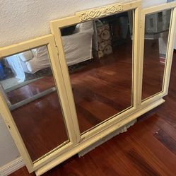 Vintage Trifold Vanity Mirror (as is) 43”L x 30”H