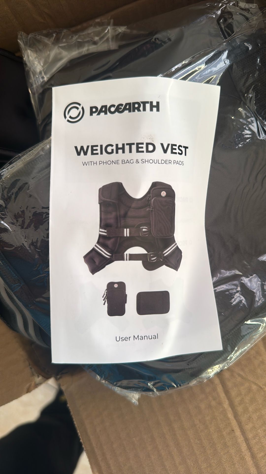 Paceearth 12 Pd Weighted Vest With Cell/bag