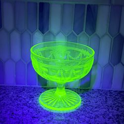 Antique Uranium Cocktail Glass