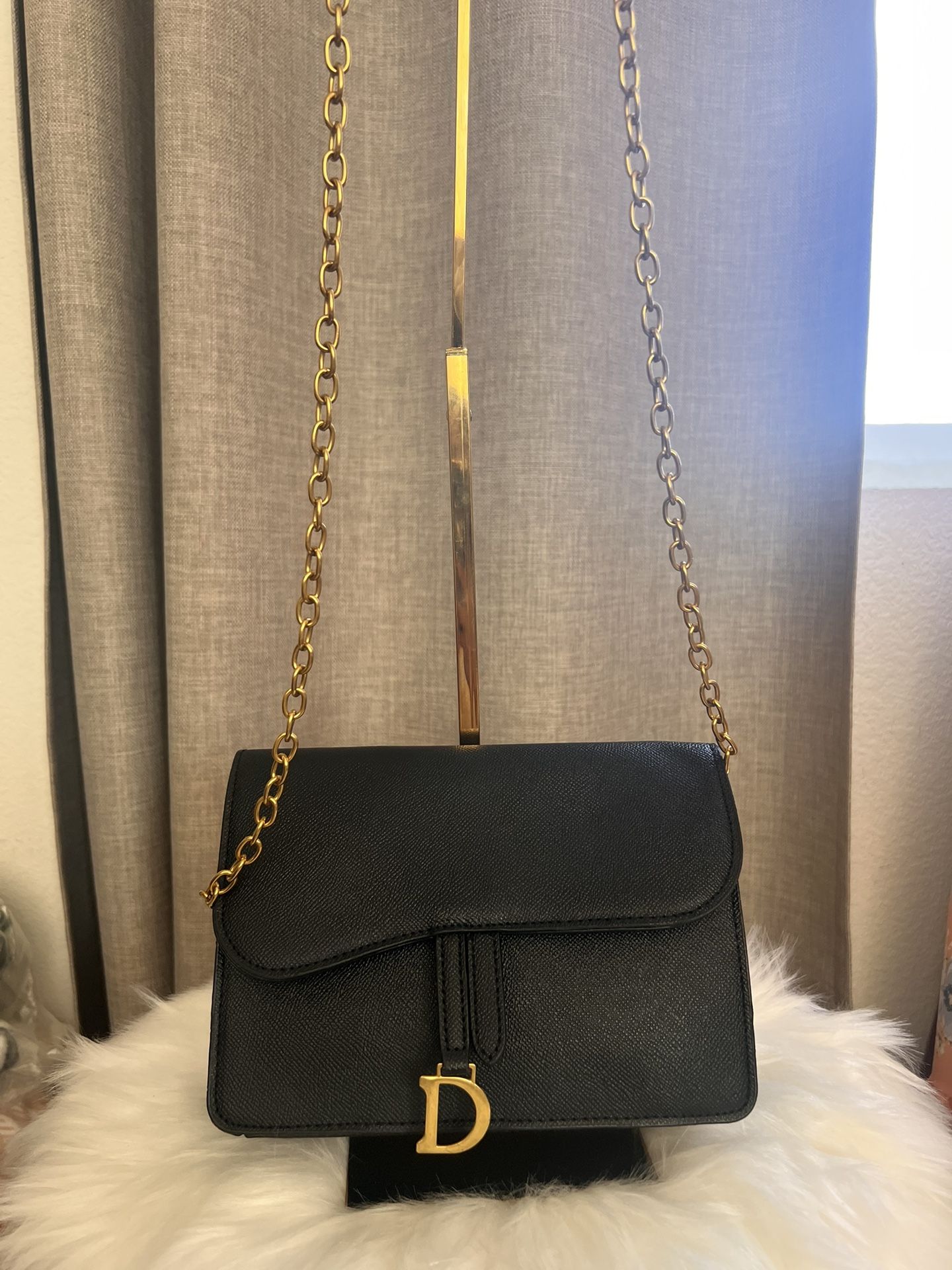 New Black Leather crossbody Bag