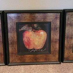 Vintage Set Of 3 -Triptych- Professionally Framed Paintings, Decor, Art