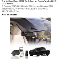 Front 4K Rear 1080P Dash Cam for Toyota Tundra