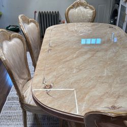 Elegant Italian Dining Table Set with Chairs
