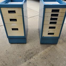 Metal Drawers Pair ( Add Top For Work Bench)