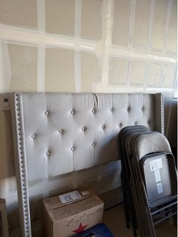 Used, full size bed frame, 1 night stand, 1 chest.