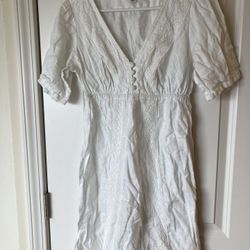 Banana Republic White Linen Dress Small