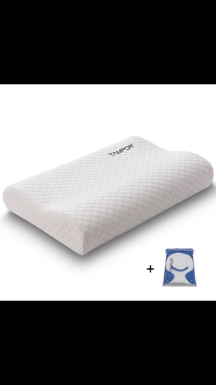 TAMPOR Memory Foam Contour Pillow Hypoallergenic Neck Pillow for Sleeping by, Standard Size
