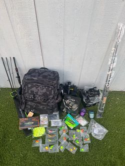 Complete Fishing Gear Bundle with Rods, Reels, and Tackle