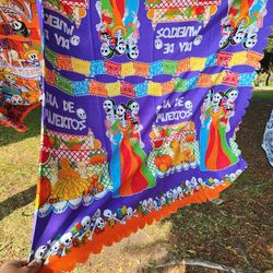 8 Foot Day Of The Dead Tablecloth 