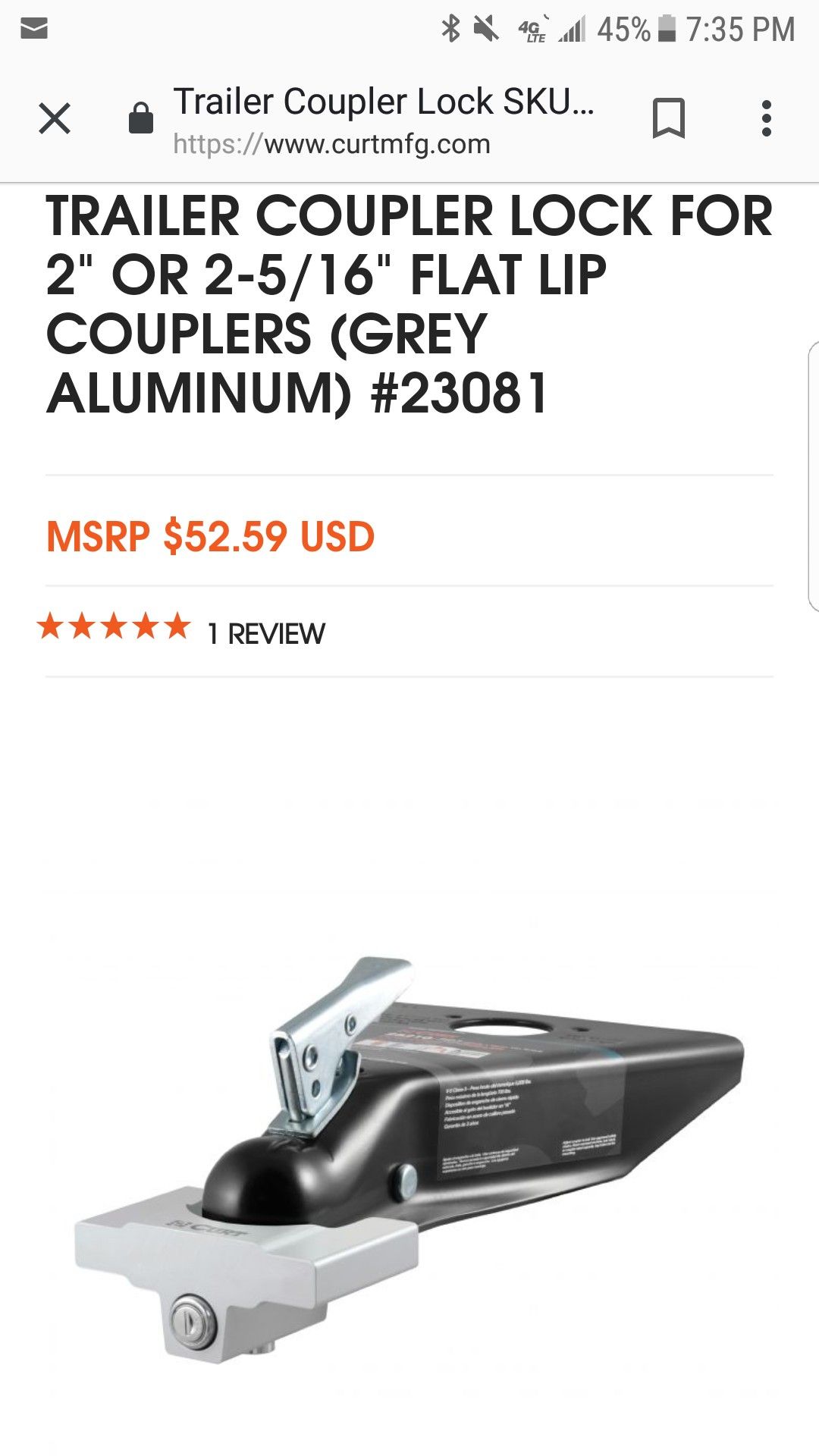 Trailer coupler look