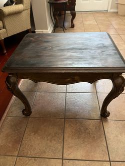 Dark wood rectangular coffee table