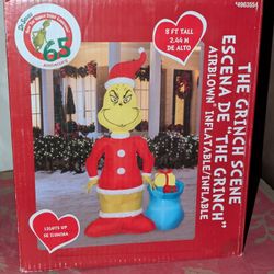 The Grinch Scene Light Up Airblown 8ft Tall INFLATABLE/INFLABLE