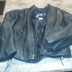 Black Hills medium custom leather jacket with zip out liner. Like new