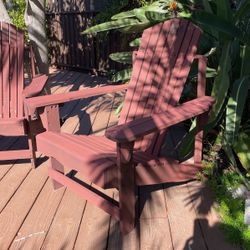 Det Of 3 Wood Adirondak Chairs